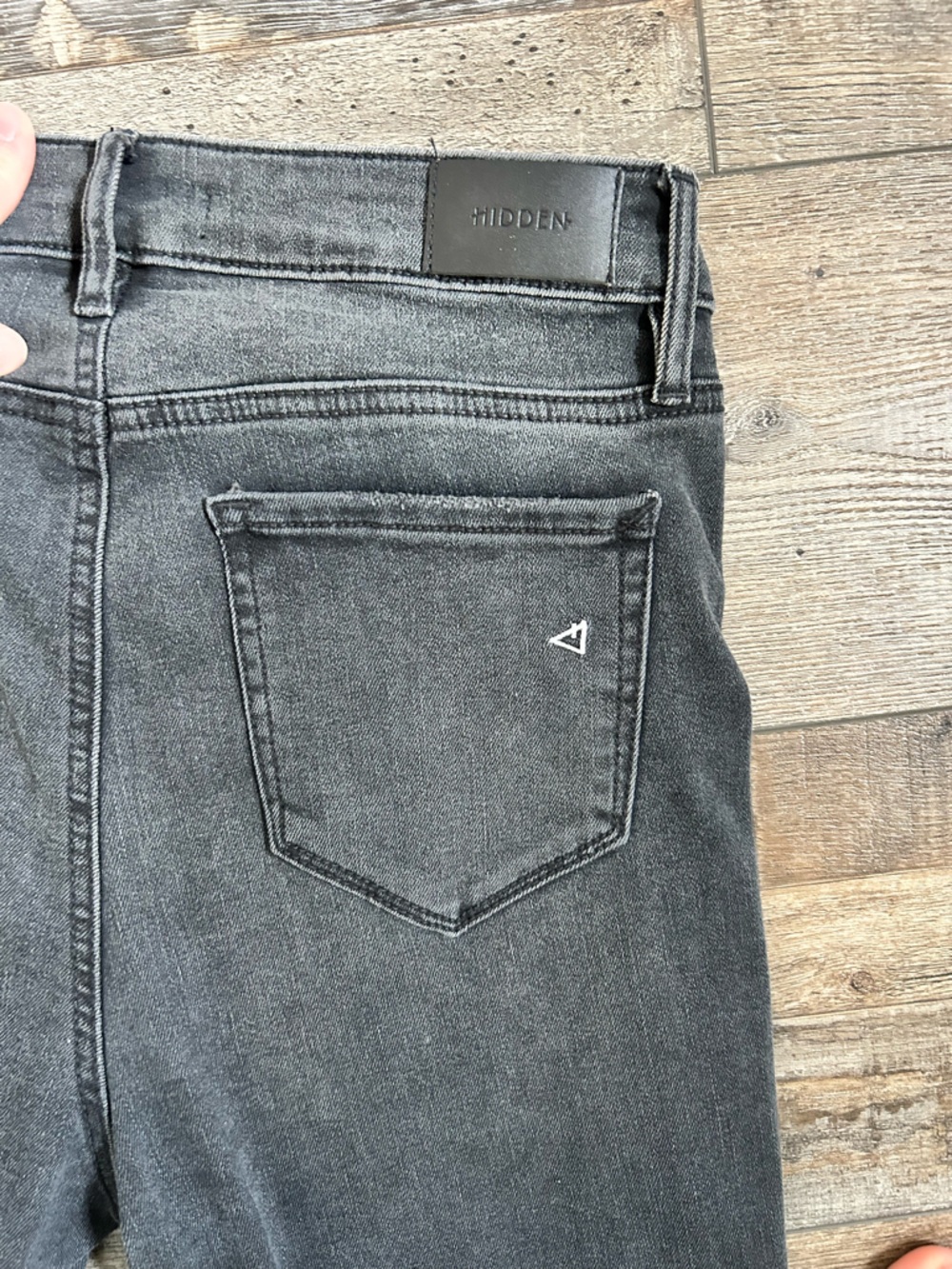 Women's Black Distressed High-Rise Skinny Jeans - Picture 3 of 4